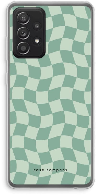 Case Company® - Hoesje geschikt voor Samsung Galaxy A52s 5G hoesje - Grid Groen - Soft Cover Telefoonhoesje - Bescherming aan alle Kanten en Schermrand