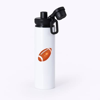 Hacebo® - Rugbybal waterfles met draaidop zwart - Rugby - Rugbyers - American Football - sport - water fles - 850ML