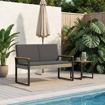 vidaXL - Tuinbank - 2 - -Seater - 107 - x - 61 - x - 80 - cm - poly - rattan - Rechthoekig