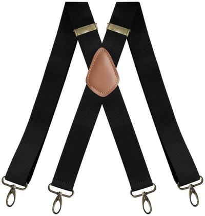 Verstelbare Y-vormige bretels met draaiklippen - 120 cm lange zwarte unisex bretels voor werk, feest en reizen-zwart
