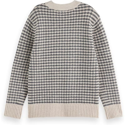 Scotch & Soda Boys Regular-fit Chenille Pullover Grey Melange/ Eggnog Taglia: 4 | Maglioni Outlet | kids | Grigio