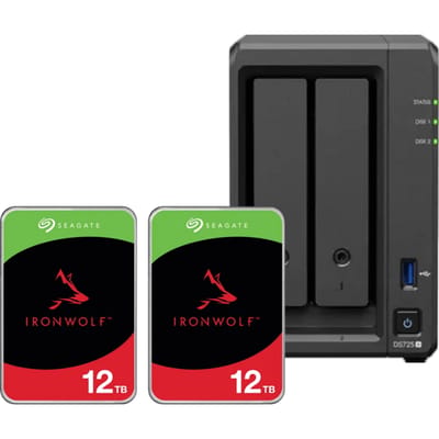 Synology DS725+ + Seagate Ironwolf 12TB Duo Pack