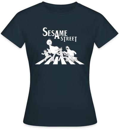 Sesamstraat Parodie Op Abbey Road T-Shirt Dames