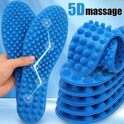 Massage inlegzolen maat 41-42 – zachte gel zooltjes tegen voetpijn en vermoeide voeten, drukverlagende binnenzolen voor mannen en vrouwen, geschikt voor sport- en werkschoenen