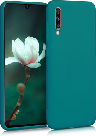 kwmobile telefoonhoesje geschikt voor Samsung Galaxy A70 - Hoesje voor smartphone - Back cover in mat petrol