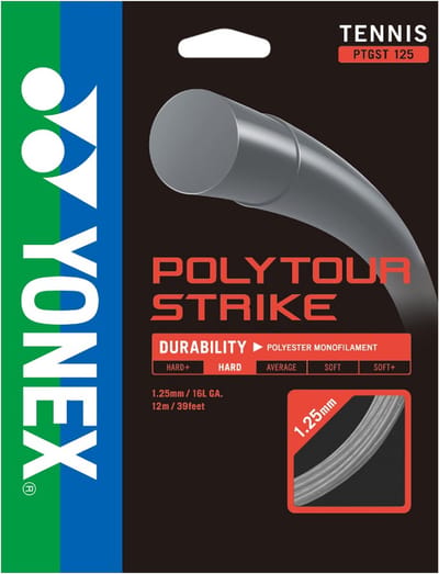 Yonex Polytour strike tennissnaar - 1.25mm - zilver set 12m