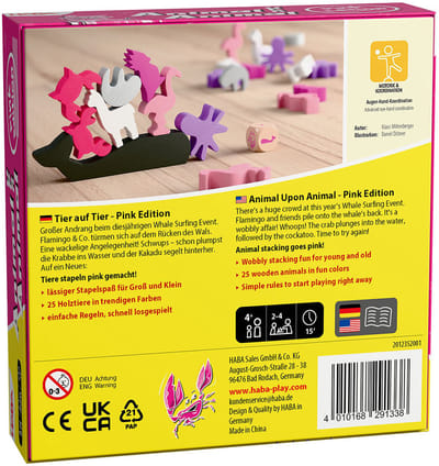 HABA Spiel Tier auf Tier Pink Edition