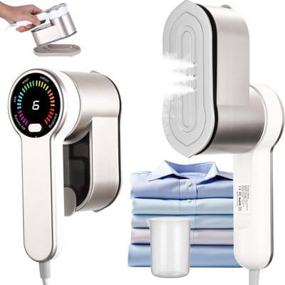 CLVP® Handstomer - Kledingstomer Draagbaar - Handstoomreiniger Kleding en Meubilair - Zilver