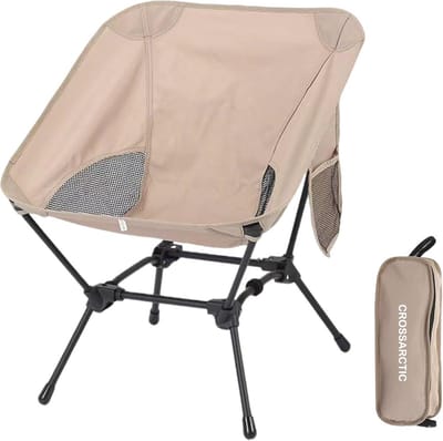 Opvouwbare Campingstoel - Lichte Draagbare Stoel voor Buiten, Wandelen, Vissen, Festivals 120 kg - Kaki
