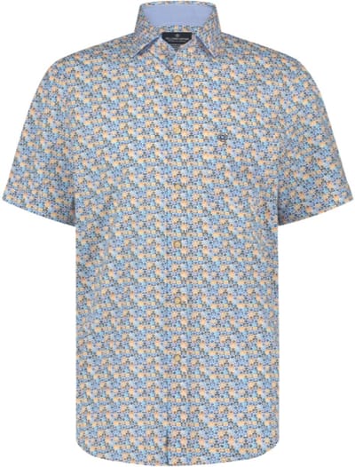 Fellows United Shirt Korte Mouw Mini Flowers Oker (41.6619 - 153)