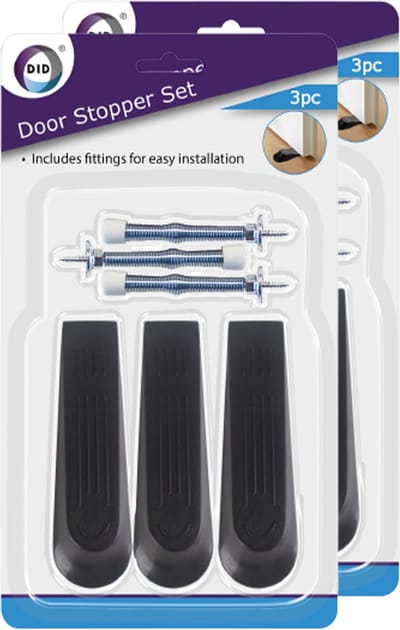 DID deurstoppers/deurwiggen - set van 6x stuks - zwart - rubber - deurbuffer