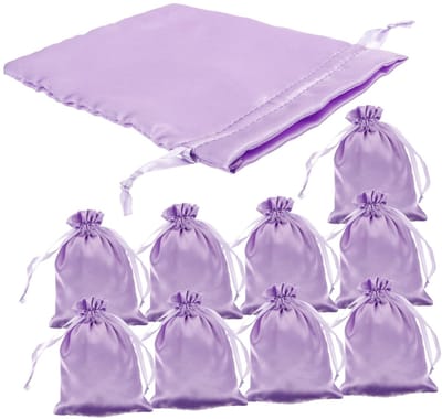 Dailygoods- Perruiktas - 10 Stuks - Satijnen Opbergtas - Wieg Organizer - Reisopslag - Antislip Sluiting - Bescherming voor Wigs - Perruikentas