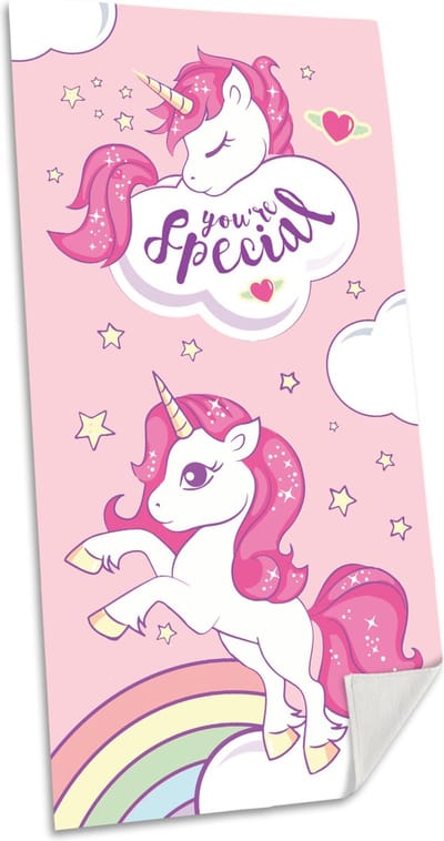 Eenhoorn/Unicorn strand/badlaken - 70 x 140 cm - katoen - voor kinderen