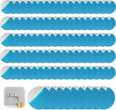 Zelfklevende metalen plaatjes, 100 stuks, 20 mm diameter, 0,3 mm dik, sterke magnetische kleefpads voor opbergen en organiseren, roestvrij en dun design
