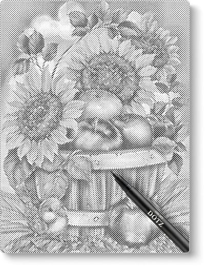 Mand Met Zonnebloemen | Dot painting | 30x40cm | Dot painting | Oh My Dotz | Dots stippen | Diamond painting & Schilderen op nummer alternatief | Happy hobby
