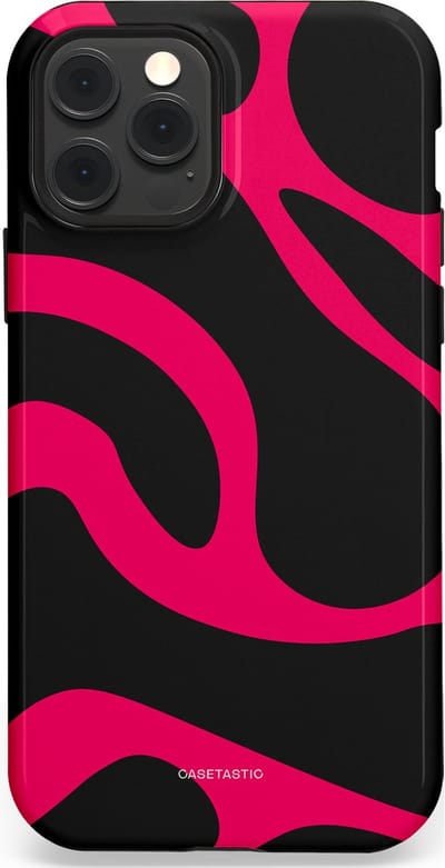 Casetastic Hoesje Geschikt voor Apple iPhone 12/12 Pro Magsafe - Stijlvolle Beschermende Duo-layer Case - Hotpink Camoprint