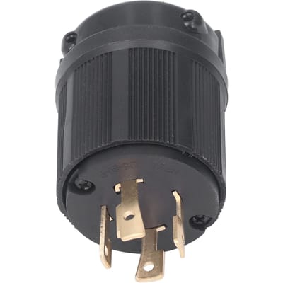 Vergrendelende stekker US-standaard 4 gaten L15?30P Messing Contact Adapter 30A 250V voor Apparaten black