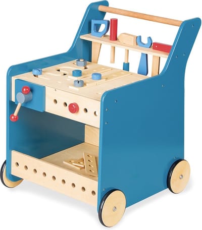 Houten gereedsschapskar - gereedschapswagen gevuld Pinolino Kinderträume 229464 rollenspelspeelgoed
