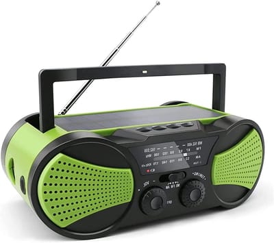 Noodradio met Oplader - Weerstation Radio - Veilig Op Pad - Zonne-energie Aangedreven - 4000 mAh - Zwart