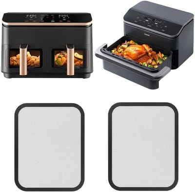 Solidchoice- Spatbescherming Roestvrij staal - Spatdeksel Airfryer 8,5 l - Spatdeksel Dual Blaze 10L - Siliconen rand - 22 x 17,5 x 1 cm - Duurzaam accessoire