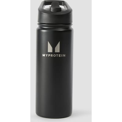 Myprotein gerecyclede metalen fles met fliprietje 500 ml - Zwart