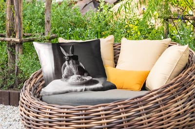 Buitenkussens - Tuin - Konijn - Bunny - Zonnebril - Tafelkleed - Pasta - Schattig - 50x30 cm