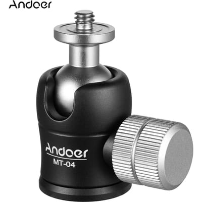MT-04 Mini Balhoofd 360 Graden Panoramisch Balhoofd met Standaard 1/4 Schroef voor Montage zwart