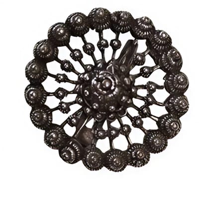 Zeeuws Meisje - Broche zeeuwse knopjes filigrain, opengewerkt, verzilverd, ong 3 cm doorsnede