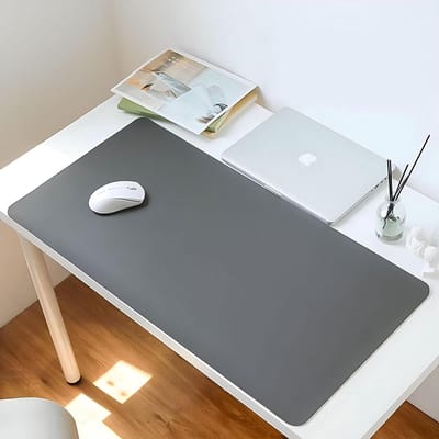 Bureaumat - Schrijfpad - Bureau Organisatie - Krasbestendig PU Leer - 120x60 cm - Donkergrijs