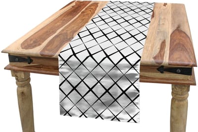 ABAKUHAUS Tafelrok – Gaaspatroon – 40x180 cm – donkergrijs/zwart