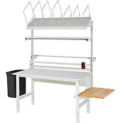 Rau verpakkingstafelsysteem 04 Werktafel serie Tom, B 2000 x D 1000 x H 760-1080 mm, melamine blad, tot 500 kg