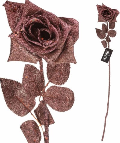 Decoratief Kunstplant 72 CM - Koper Roos Aluro Woondecoratie
