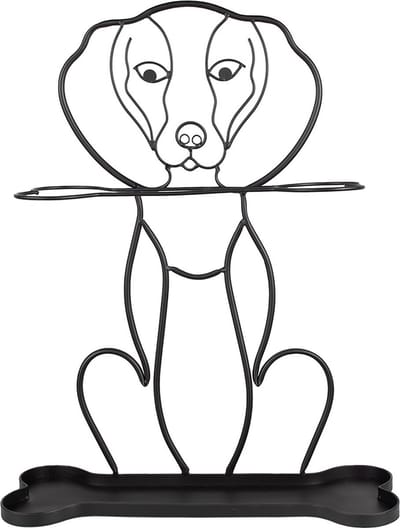 Clayre & Eef Paraplubak Hond 58 cm Zwart Metaal