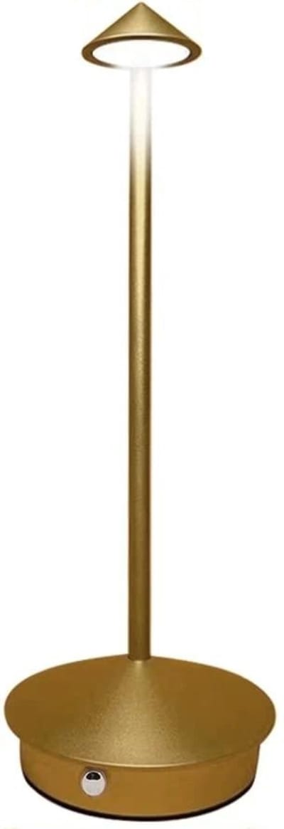 Oplaadbare Tafellamp – Goud – Dimbaar – 29CM – Aluminium – Bureaulamp – Tafellamp Slaapkamer