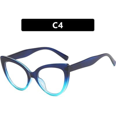 Style Premium Élégant Rétro Forme Œil de Chat Forme Carrée Monture Dame Changement de Couleur Lumière Bleue Bloquant la Lumière Hypermétropie Lunettes de Lecture Deg 2.5