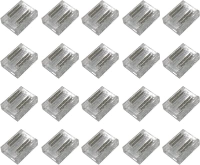 20 Stuks 2-Pins 8mm LED Strip Connectors, Hoekconnectoren voor SMD en COB LED Strips, Solderen Vrije Verbindingen voor 3528/2835 Verlichting