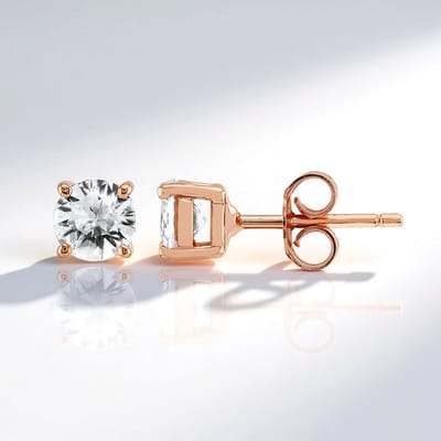 Cavill - Zilveren Oorbellen met Rosé Verguld - 925 Sterling Zilver - Cambodjaanse Zirkonen 1,617 ct - Elegante Oorbellen Dames 5,5 mm