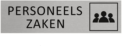 CombiCraft Aluminium deurbordje Personeelszaken 165x45mm - per stuk