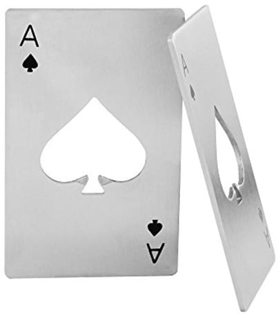 Bieropener in de Vorm van een Speelkaart van Roestvrij Staal - Perfect voor Poker Avonden en Uitgaan