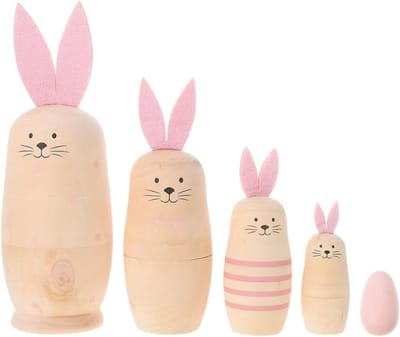 Nestpoppen Set - Stapelpoppen - Decoratie Huis - Handgemaakt Uniek - 5 Delig - Multicolor