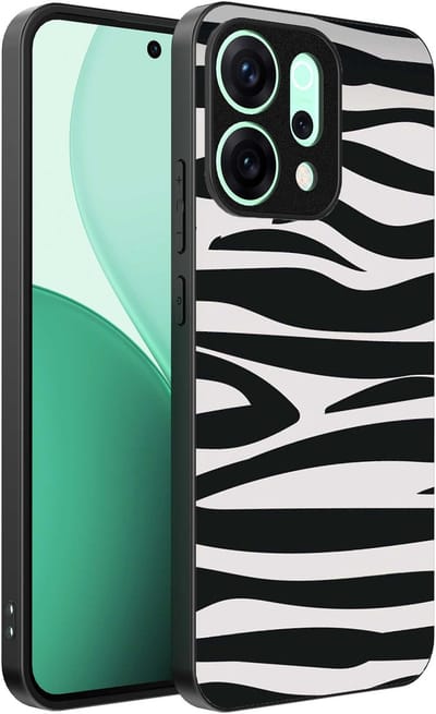 Geschikt voor Oppo Reno 14 Telefoonhoesje met zebra opdruk - TPU backcover case zebra design - Zwart Wit - Smartphonica geschikt voor Oppo Reno 14