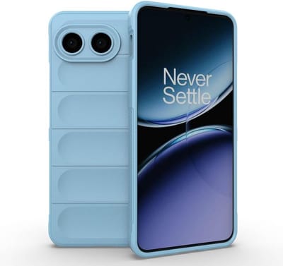 Exobox Geschikt voor Oneplus Nord 4 - Schokbestendig - airbag ontwerp rubber Back Cover Hoesje - Licht Blauw