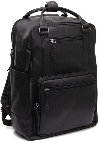 Chesterfield Calden Waxed Pull Up Rugzak met 15" Laptopvak - Zwart