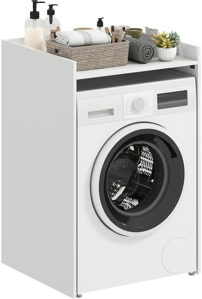 Wasmachine rek - Ombouw - Kast - Opbouwmeubel - Verhoger - Wasmachine meubel - Opbergkast - Wit