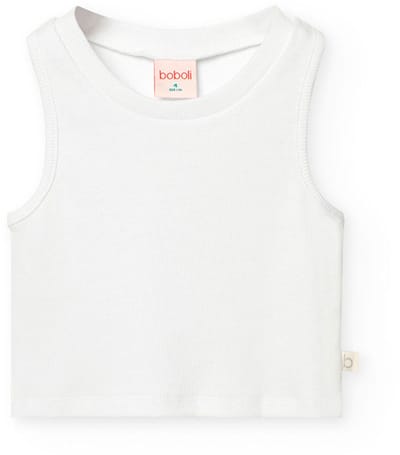 Boboli Knit Mouwloos T-shirt Wit 8 Years Meisjes