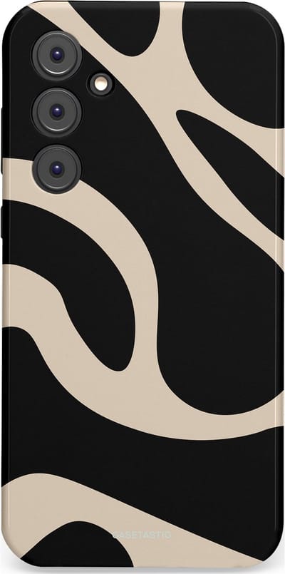 Casetastic hoesje geschikt voor Samsung Galaxy A35 - Dubbellaagse bescherming - Zwart Zand Organische Golven - Fashion Case - Zwart Zand
