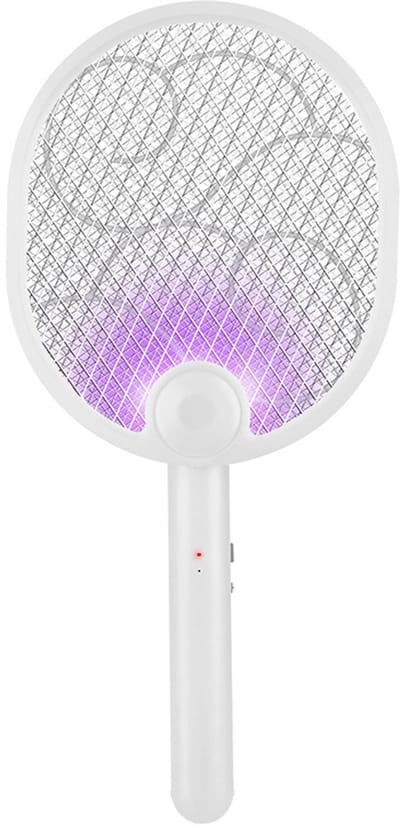 4000V elektrische insectenmepper, oplaadbare 1800mAh opvouwbare muggenmepper, USB-oplaadbaar, met drielaags gaasbescherming en wandhouder