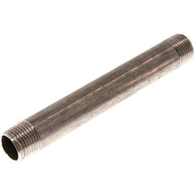 R 1/2'' RVS Dubbele Pijpnippel 20 Bar DIN 2982 - 150mm