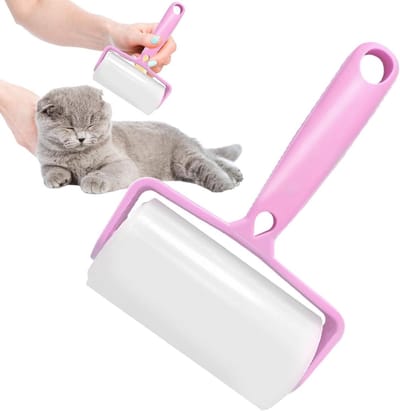 Herbruikbare Pluisroller - Kledingreiniger Stof - Dierenhaar Verwijderen - Wasbaar en Herbruikbaar - 18 cm - Roze