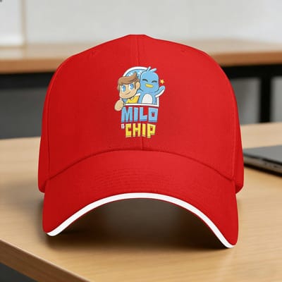 Milo En Chip Casual Baseballpet Lente Truckerpet Hoge Kwaliteit Kpop Rock Hip Hop Petten Dames Heren Y2K Leuke Baseballpetten One Size red